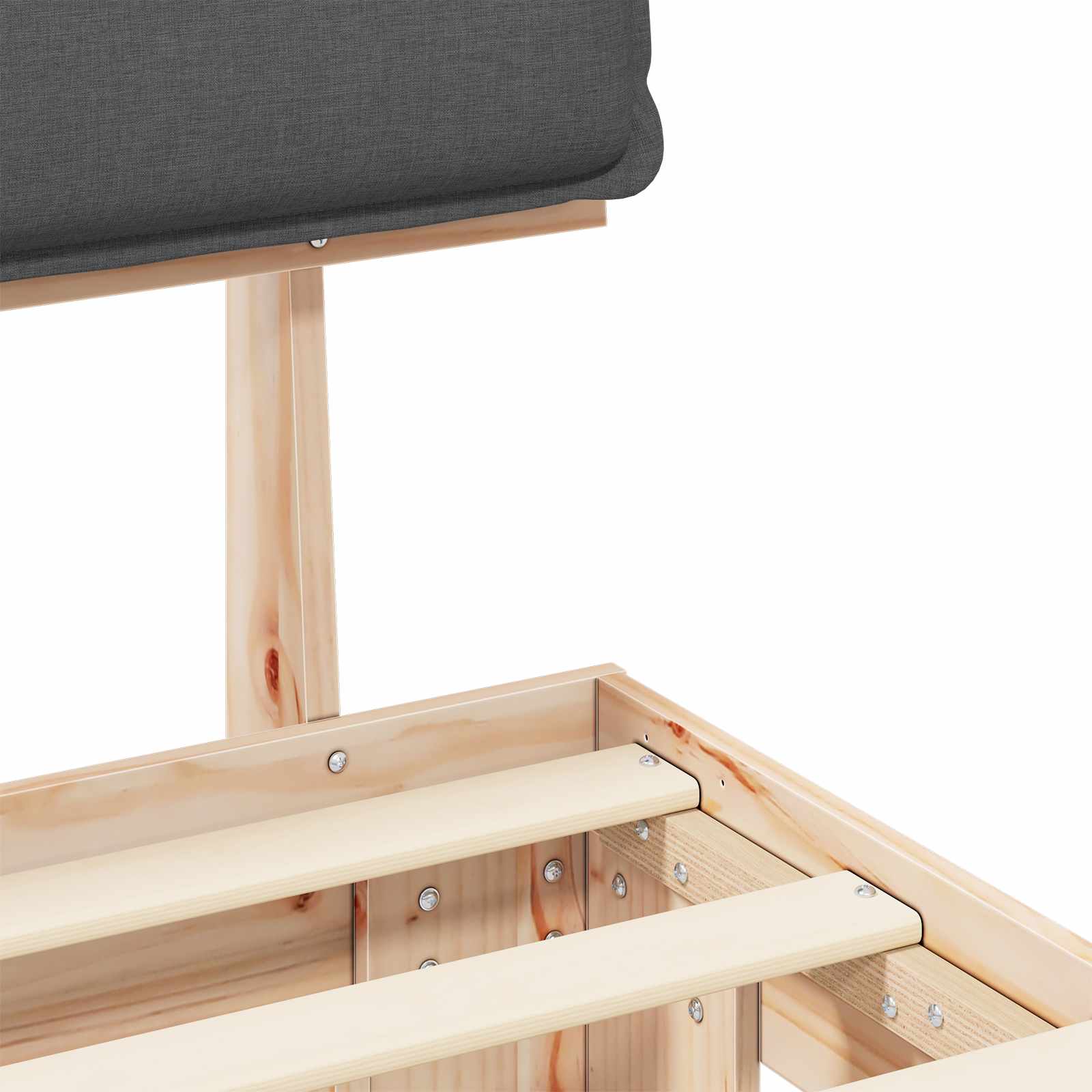 Bed Frame with Upholstered Headboard Dark Grey 180 x 200 cm