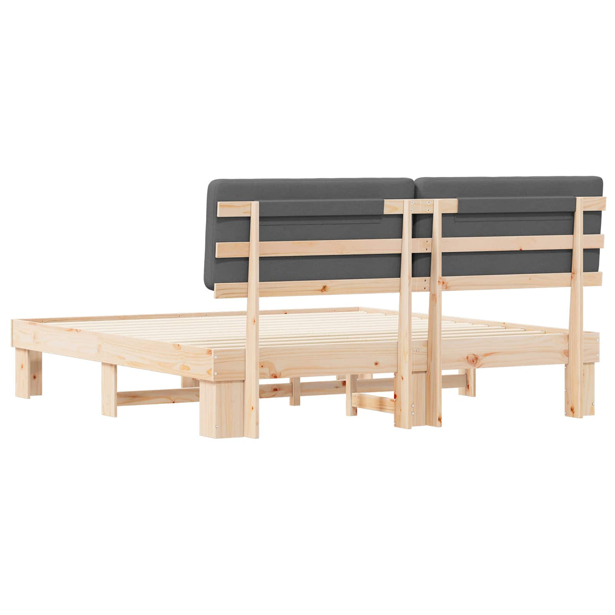 Bed Frame with Upholstered Headboard Dark Grey 180 x 200 cm