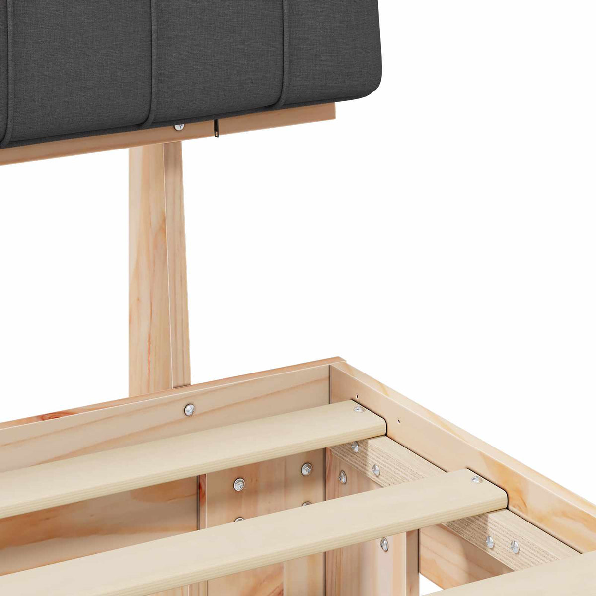 Bed Frame with Upholstered Headboard Dark Grey 180 x 200 cm