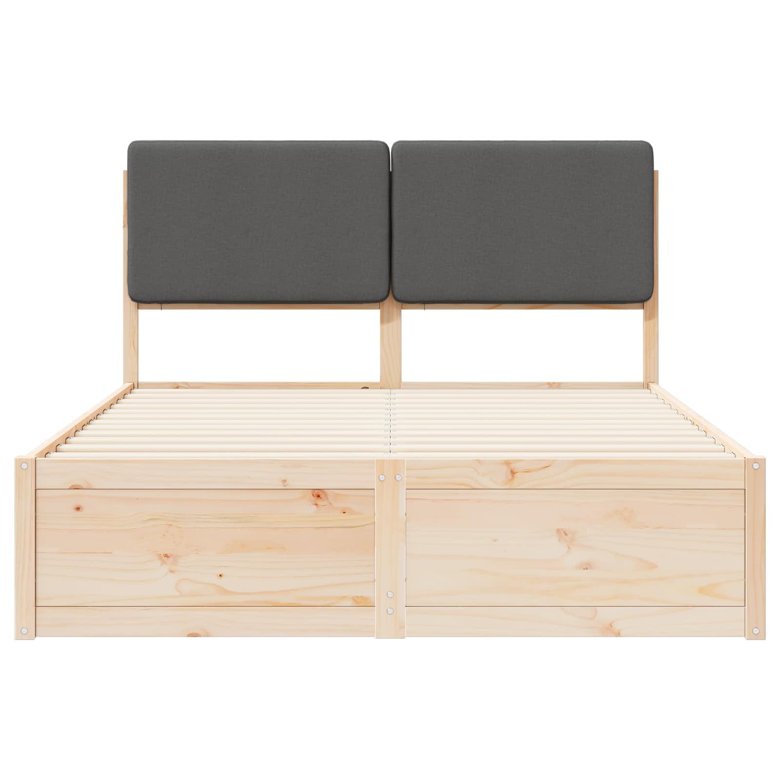 Bed Frame with Upholstered Headboard Dark Grey 150 x 200 cm