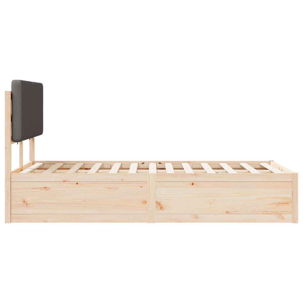 Bed Frame with Upholstered Headboard Dark Grey 135 x 190 cm