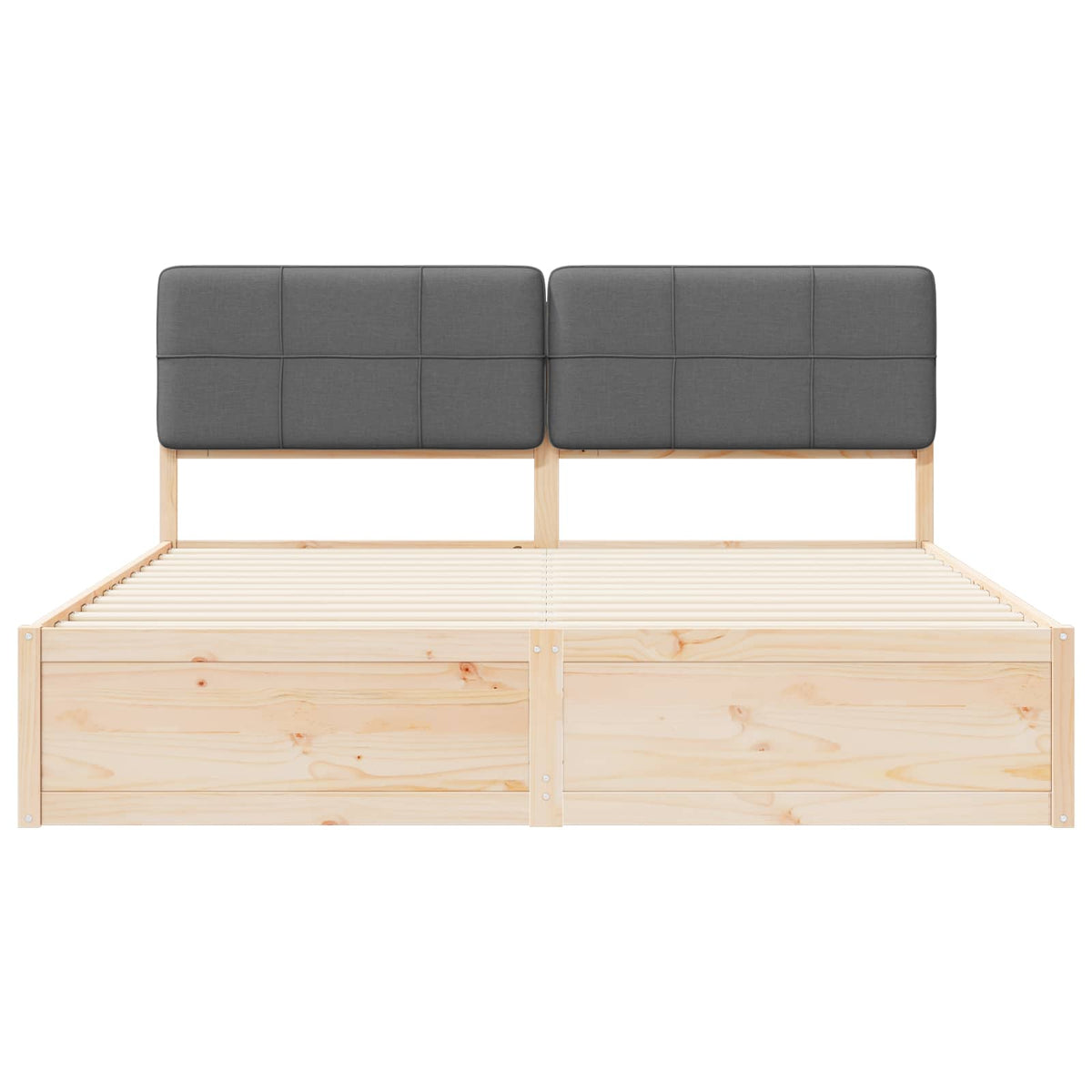 Bed Frame with Upholstered Headboard Dark Grey 180 x 200 cm