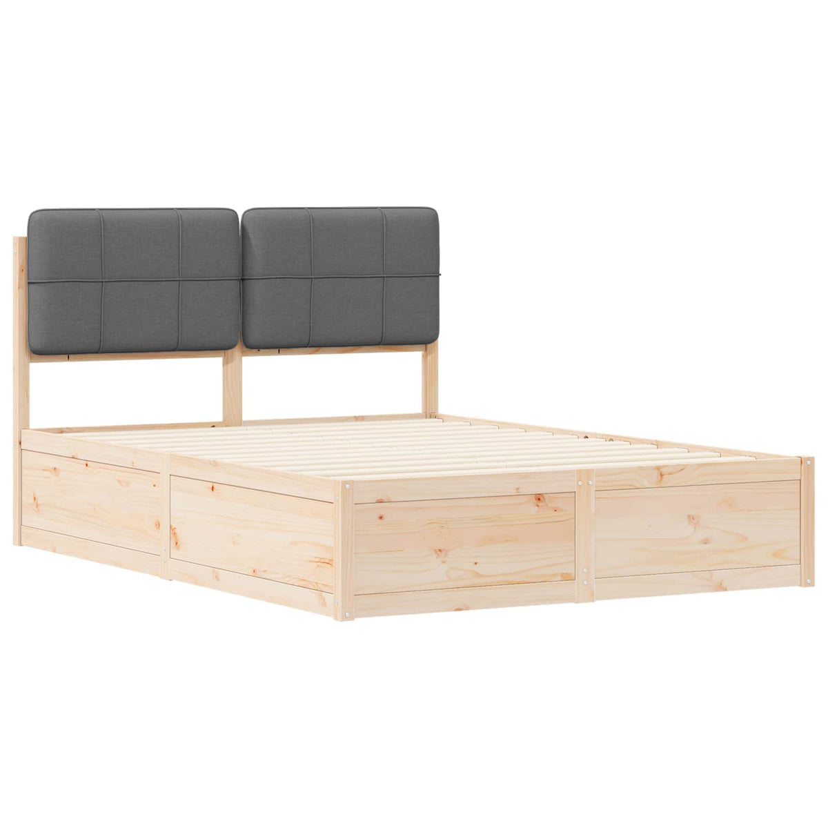 Bed Frame with Upholstered Headboard Dark Grey 150 x 200 cm