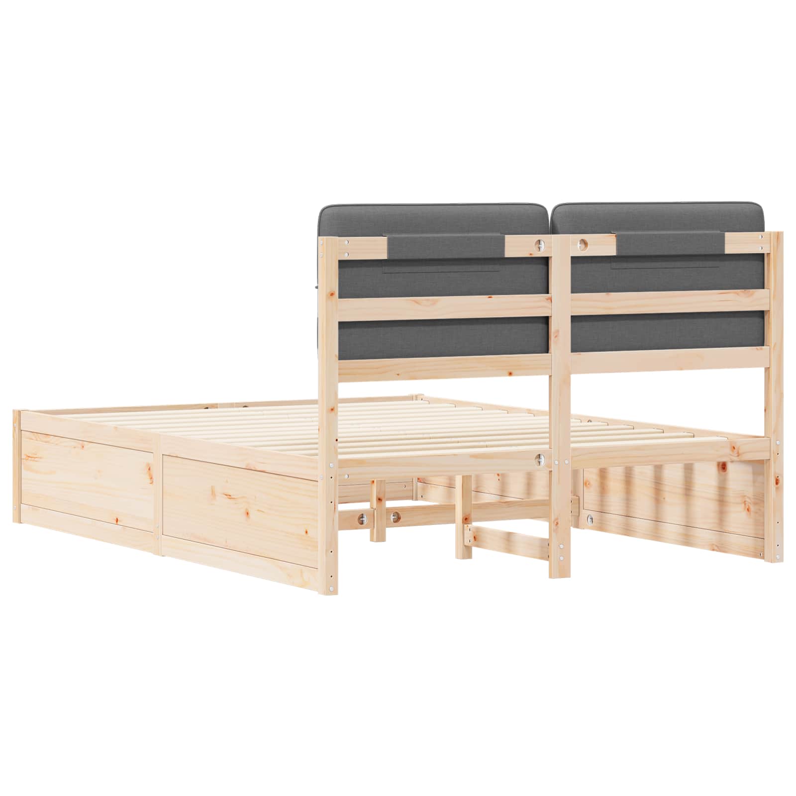 Bed Frame with Upholstered Headboard Dark Grey 150 x 200 cm