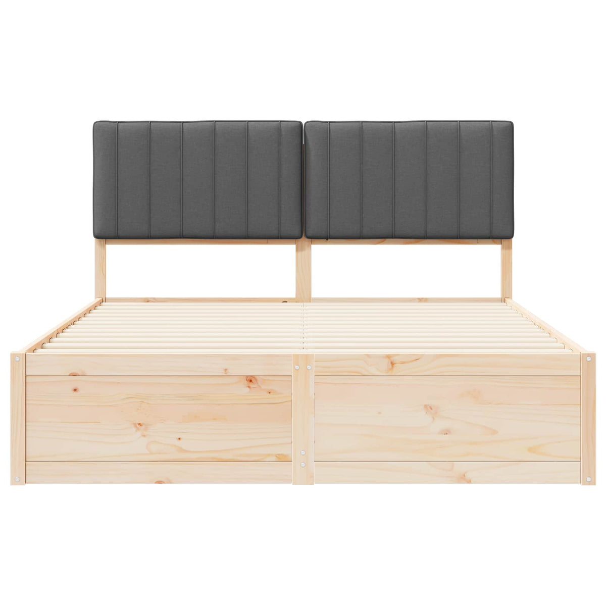 Bed Frame with Upholstered Headboard Dark Grey 150 x 200 cm