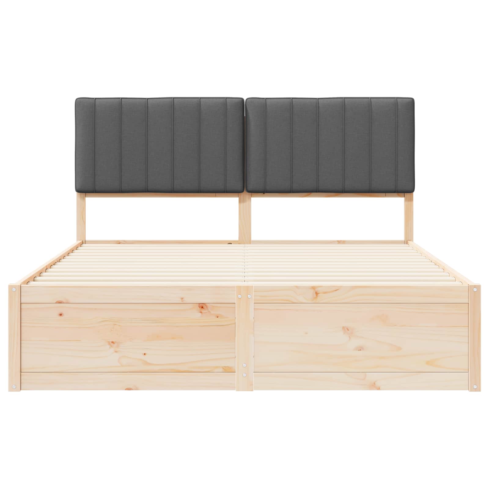 Bed Frame with Upholstered Headboard Dark Grey 150 x 200 cm