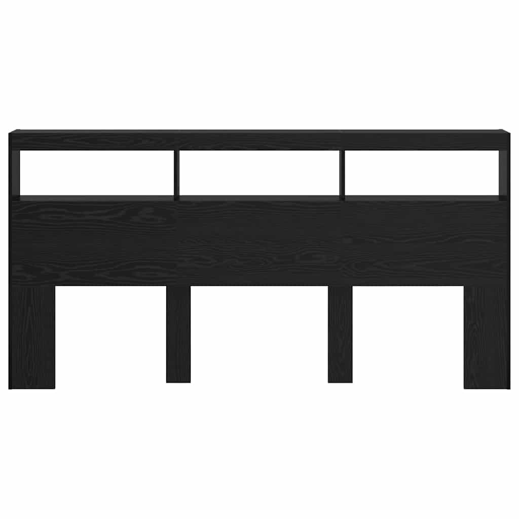 Headboard Black Oak 200 x 17 x 102 cm Engineered Wood