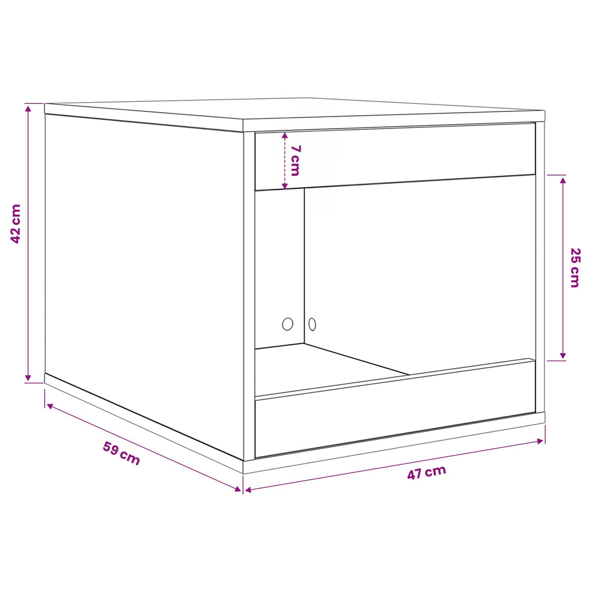 Cat Litter Box Enclosure Black Oak 47 x 59 x 42 cm