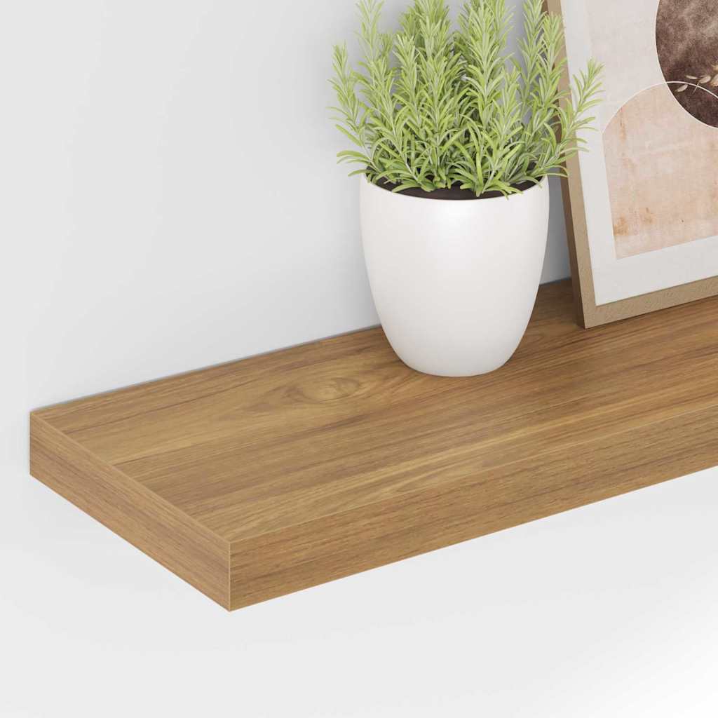 Wall Shelf 2 pcs Brown 50 x 23.5 x 3.8 cm Engineered Wood