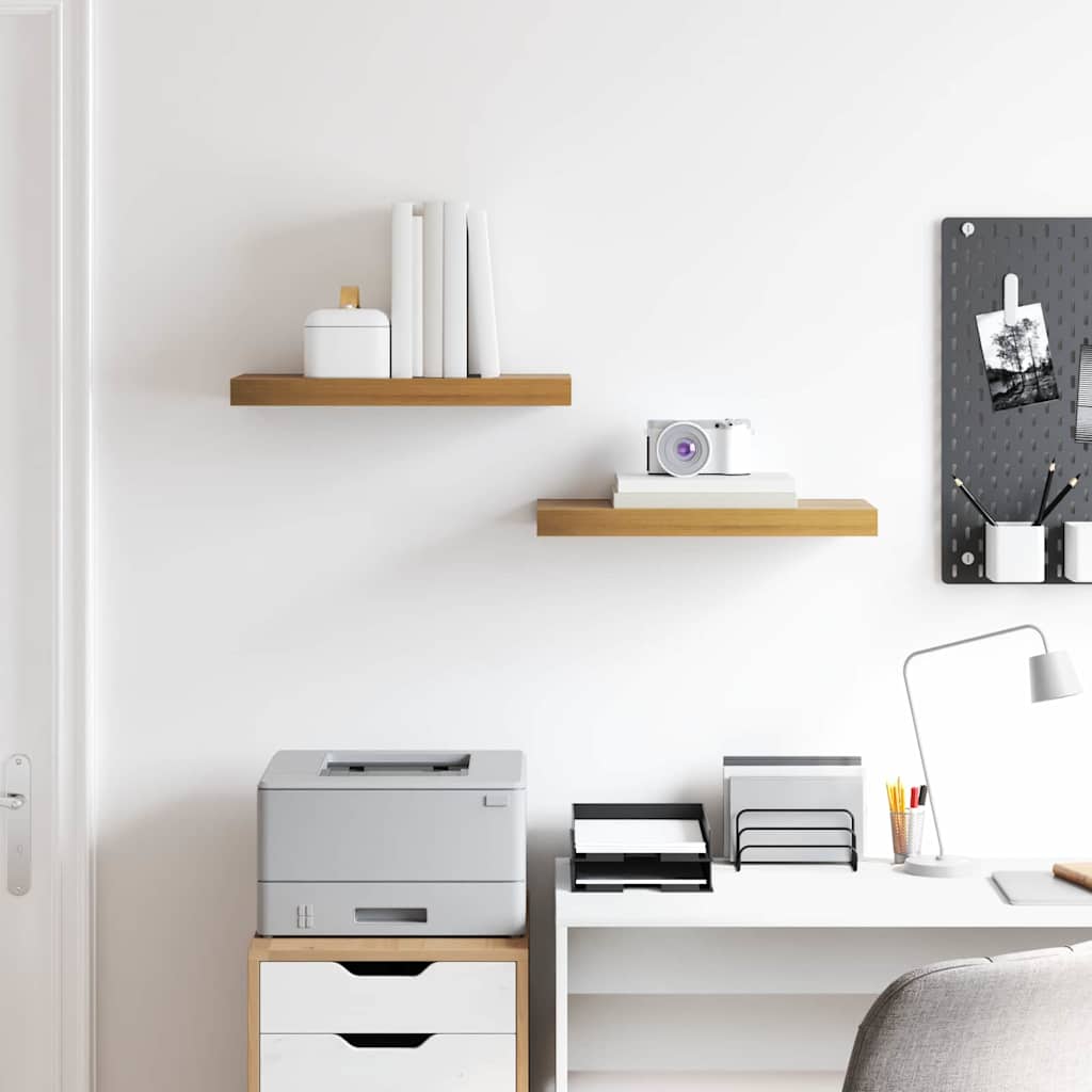 Wall Shelf 2 pcs Brown 50 x 23.5 x 3.8 cm Engineered Wood