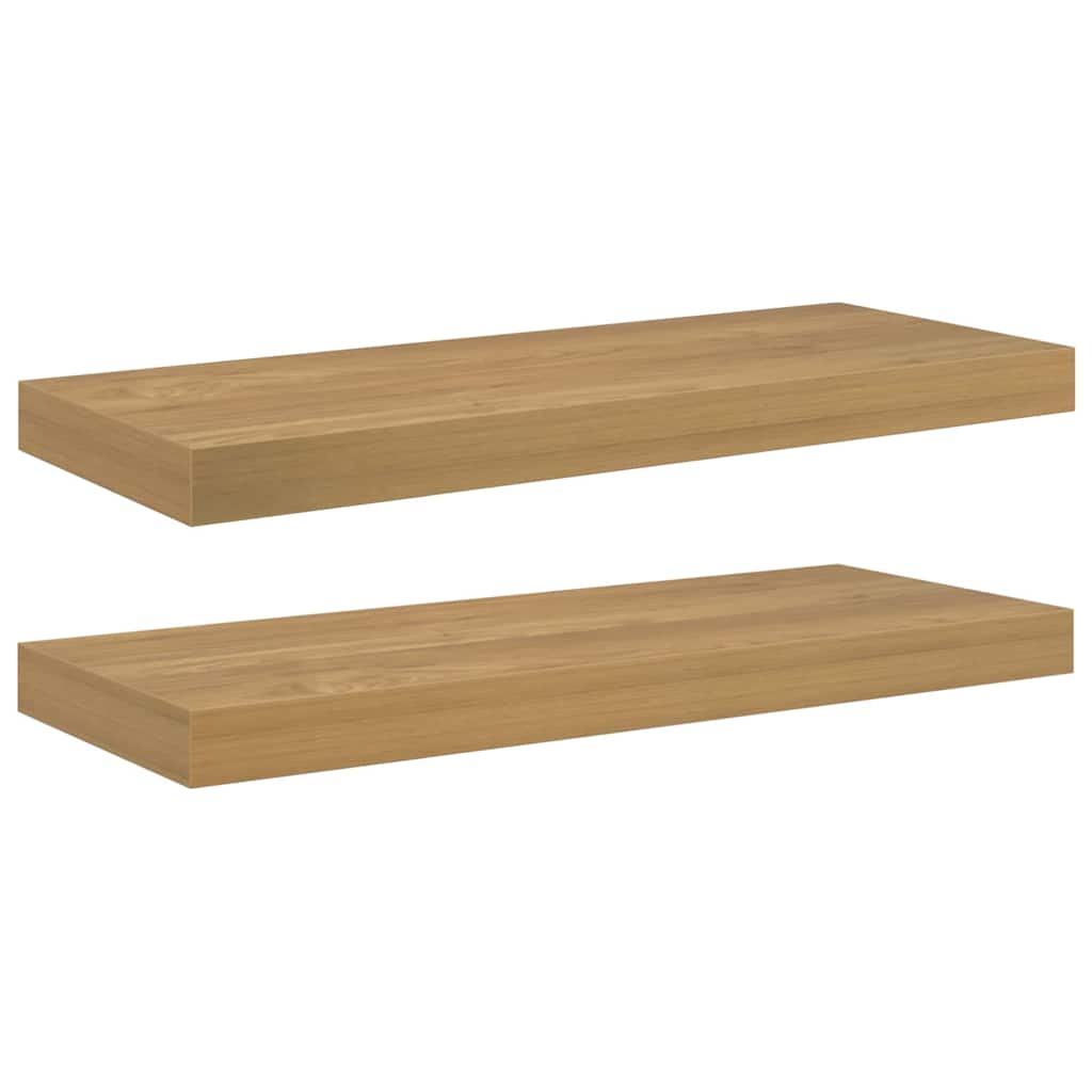 Wall Shelf 2 pcs Brown 60 x 23,5 x 3,8 cm Engineered Wood