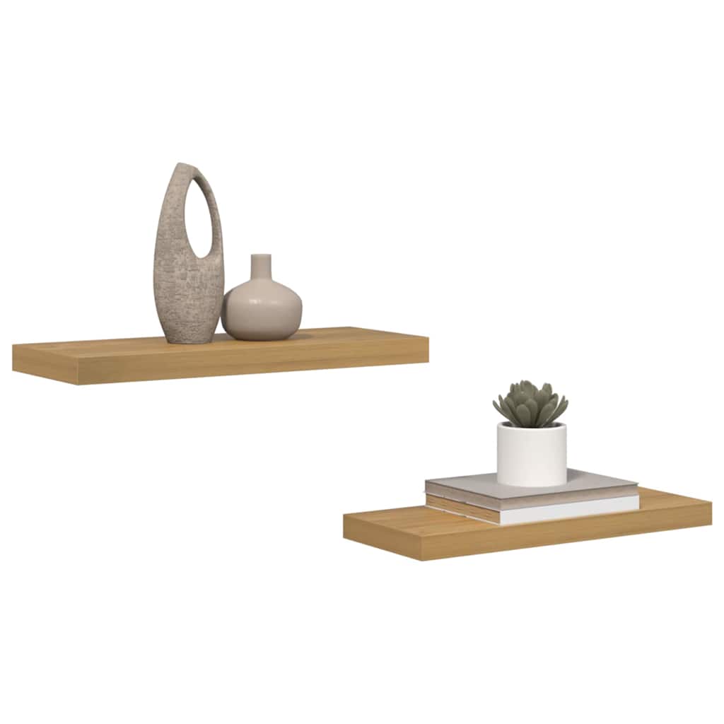 Wall Shelf 2 pcs Brown 60 x 23,5 x 3,8 cm Engineered Wood