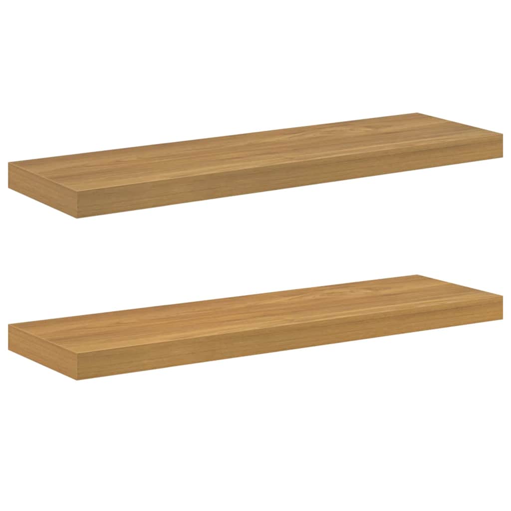 Wall Shelf 2 pcs Brown 80 x 23,5 x 3,8 cm Engineered Wood