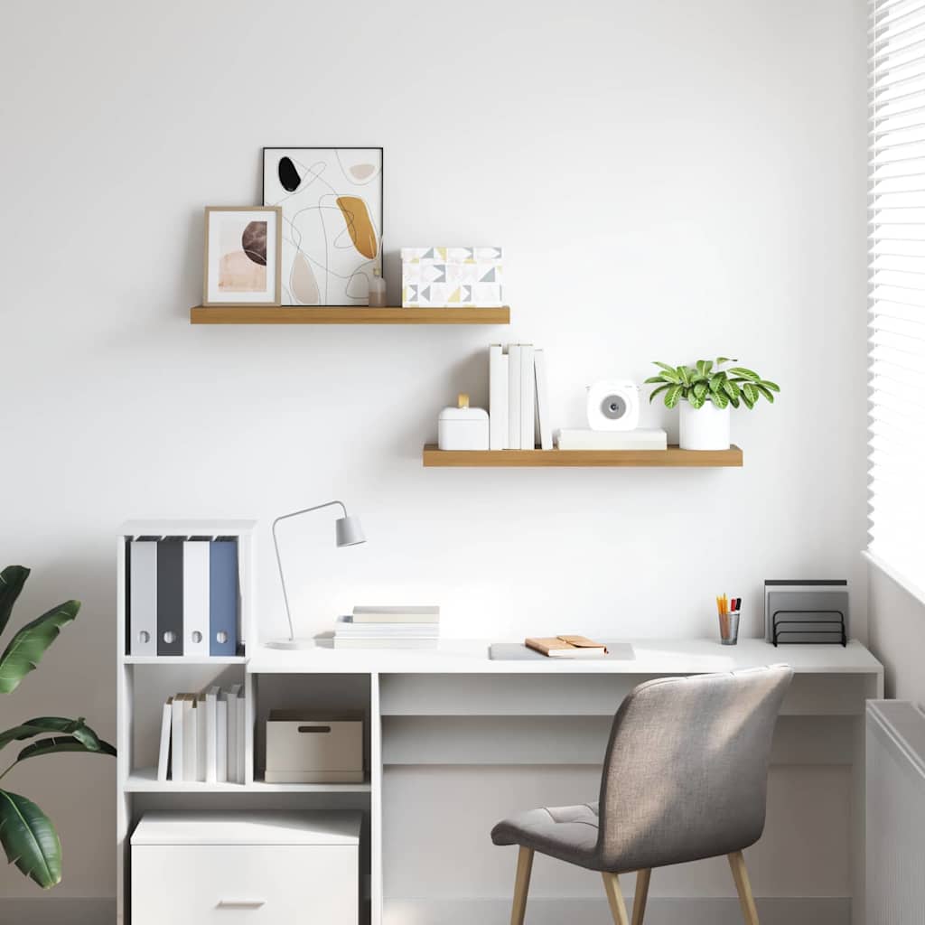 Wall Shelf 2 pcs Brown 90 x 23,5 x 3,8 cm Engineered Wood