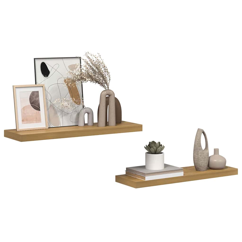 Wall Shelf 2 pcs Brown 90 x 23,5 x 3,8 cm Engineered Wood