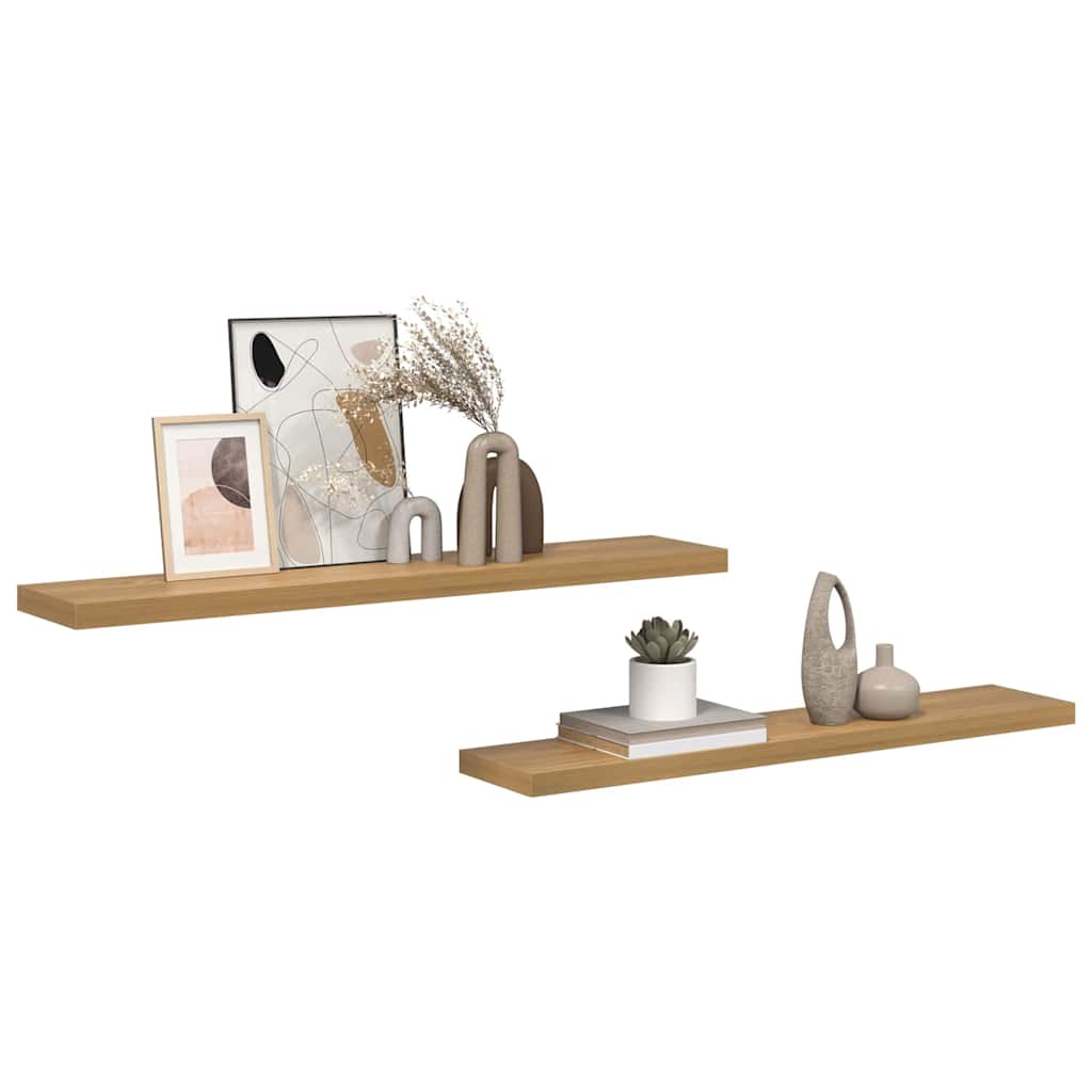 Wall Shelf 2 pcs Brown 120 x 23,5 x 3,8 cm Engineered Wood