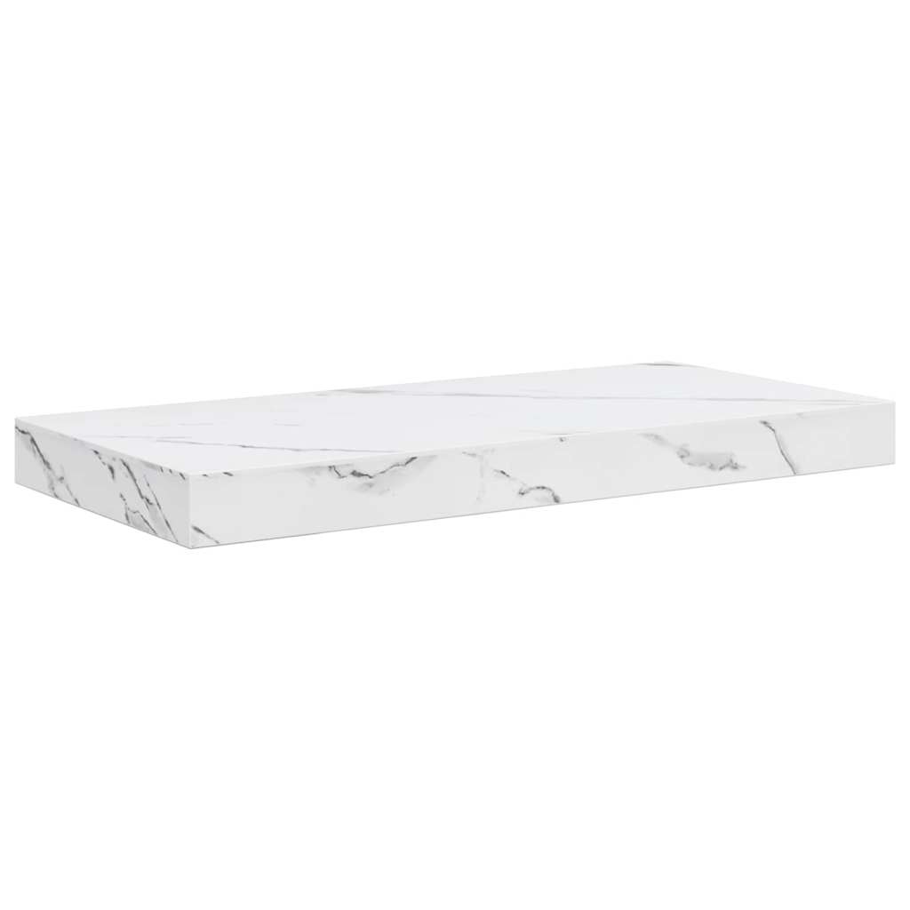Wall Shelf 2 pcs White Marble 50 x 23.5 x 3.8 cm