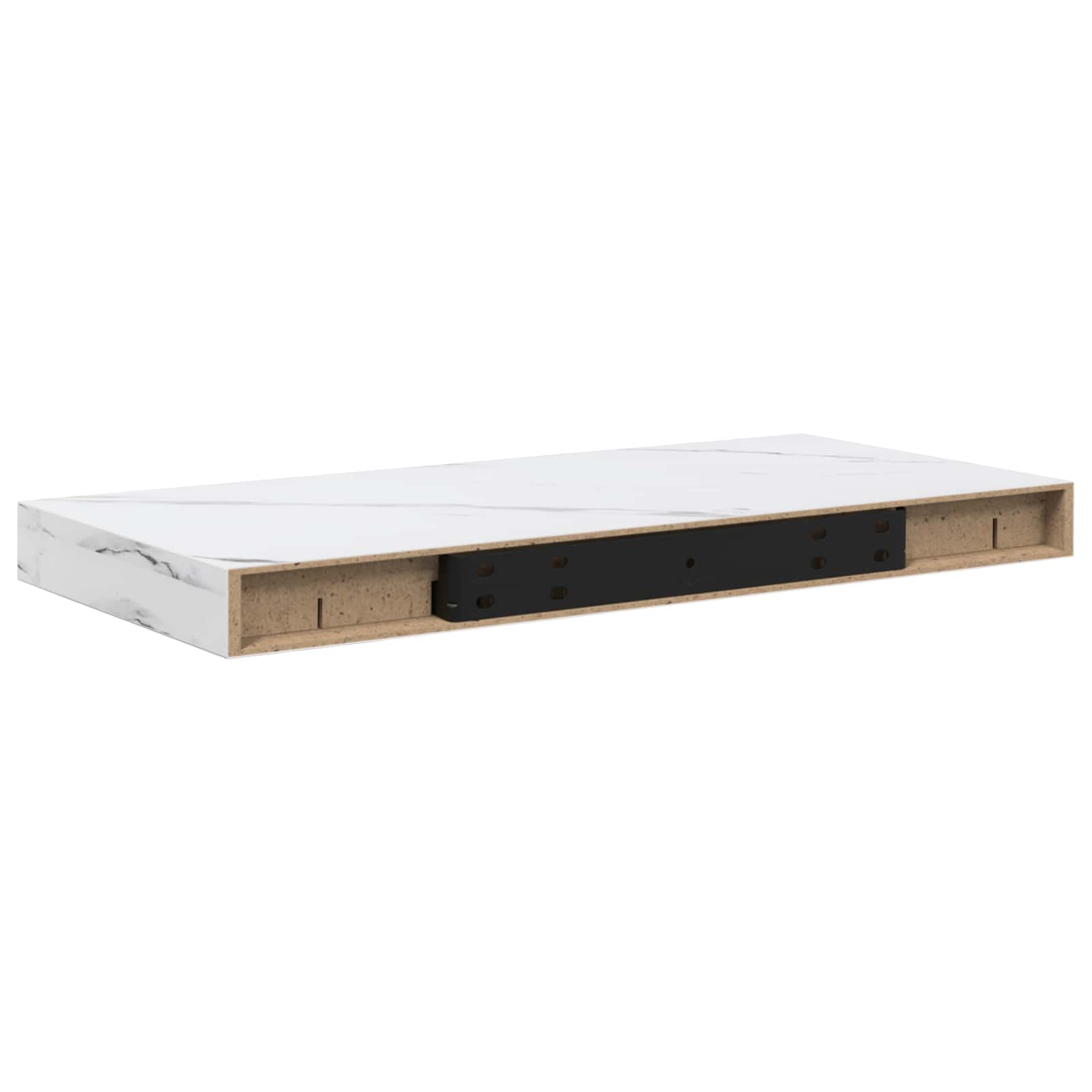 Wall Shelf 2 pcs White Marble 50 x 23.5 x 3.8 cm