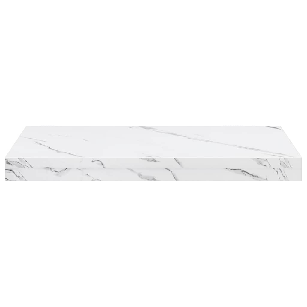 Wall Shelf 2 pcs White Marble 50 x 23.5 x 3.8 cm