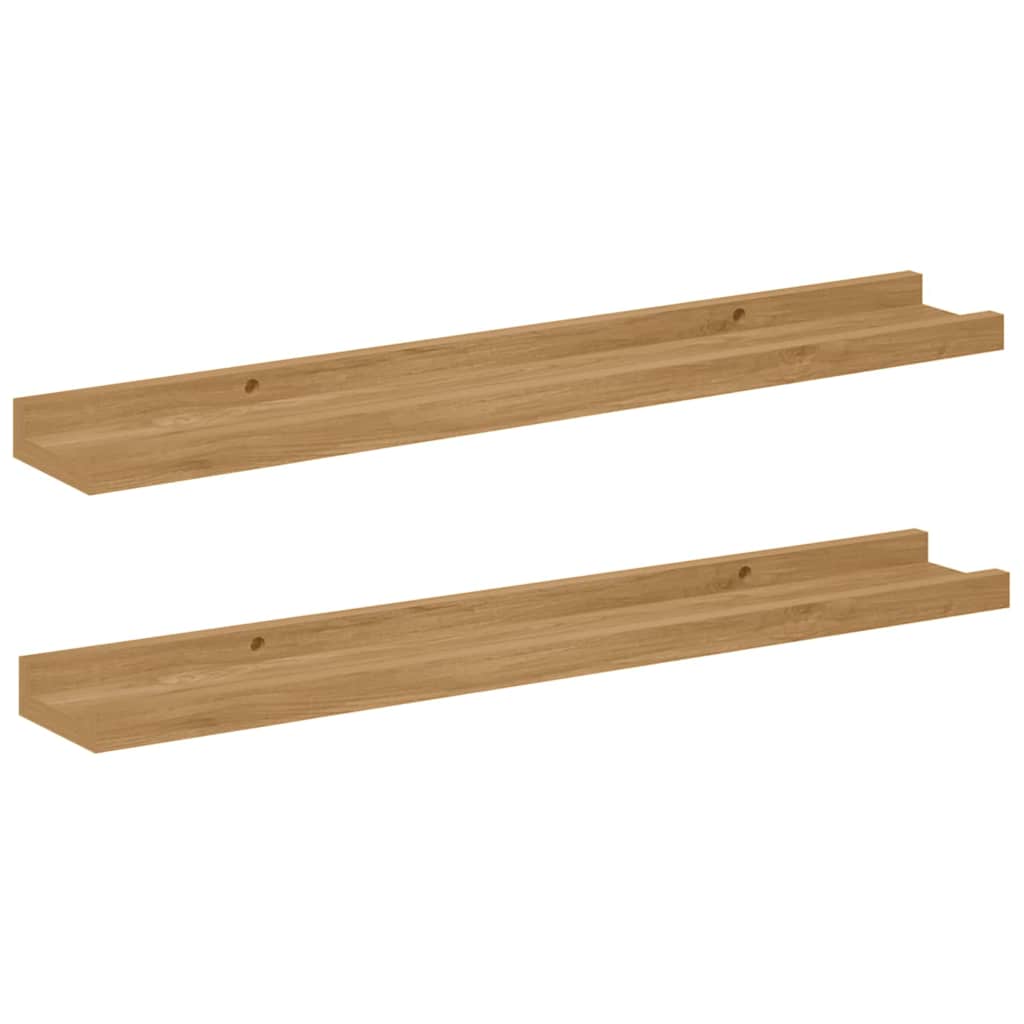 Wall Shelf 2 pcs Brown 60 x 9 x 3 cm Engineered Wood