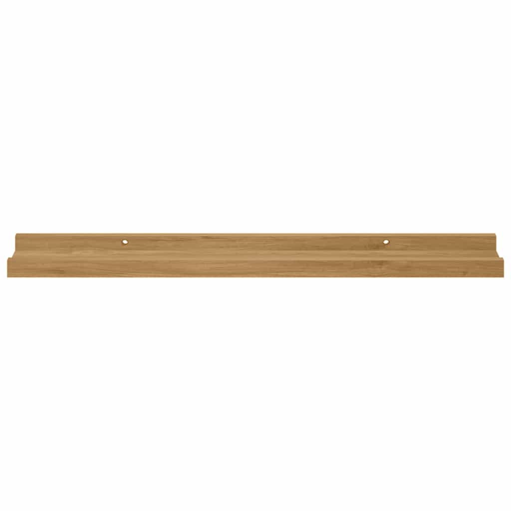 Wall Shelf 2 pcs Brown 60 x 9 x 3 cm Engineered Wood