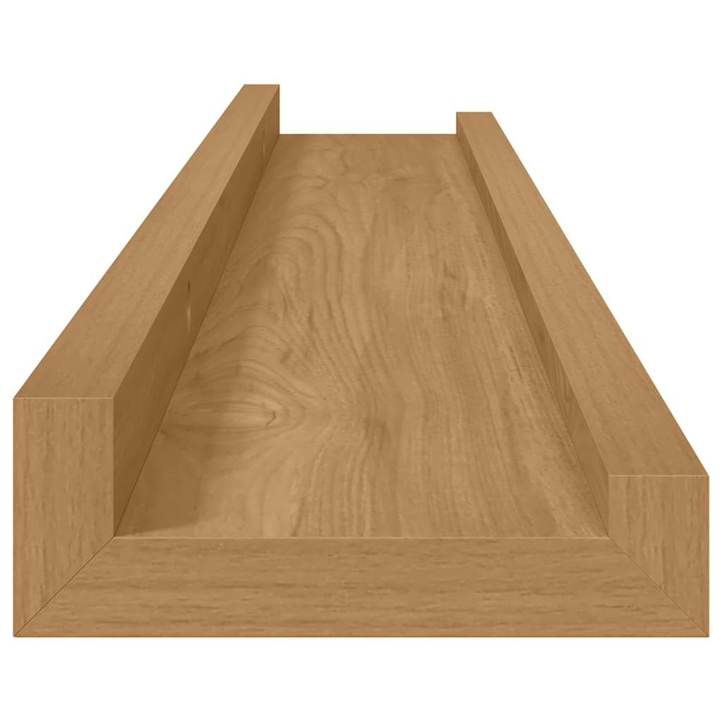 Wall Shelf 2 pcs Brown 60 x 9 x 3 cm Engineered Wood