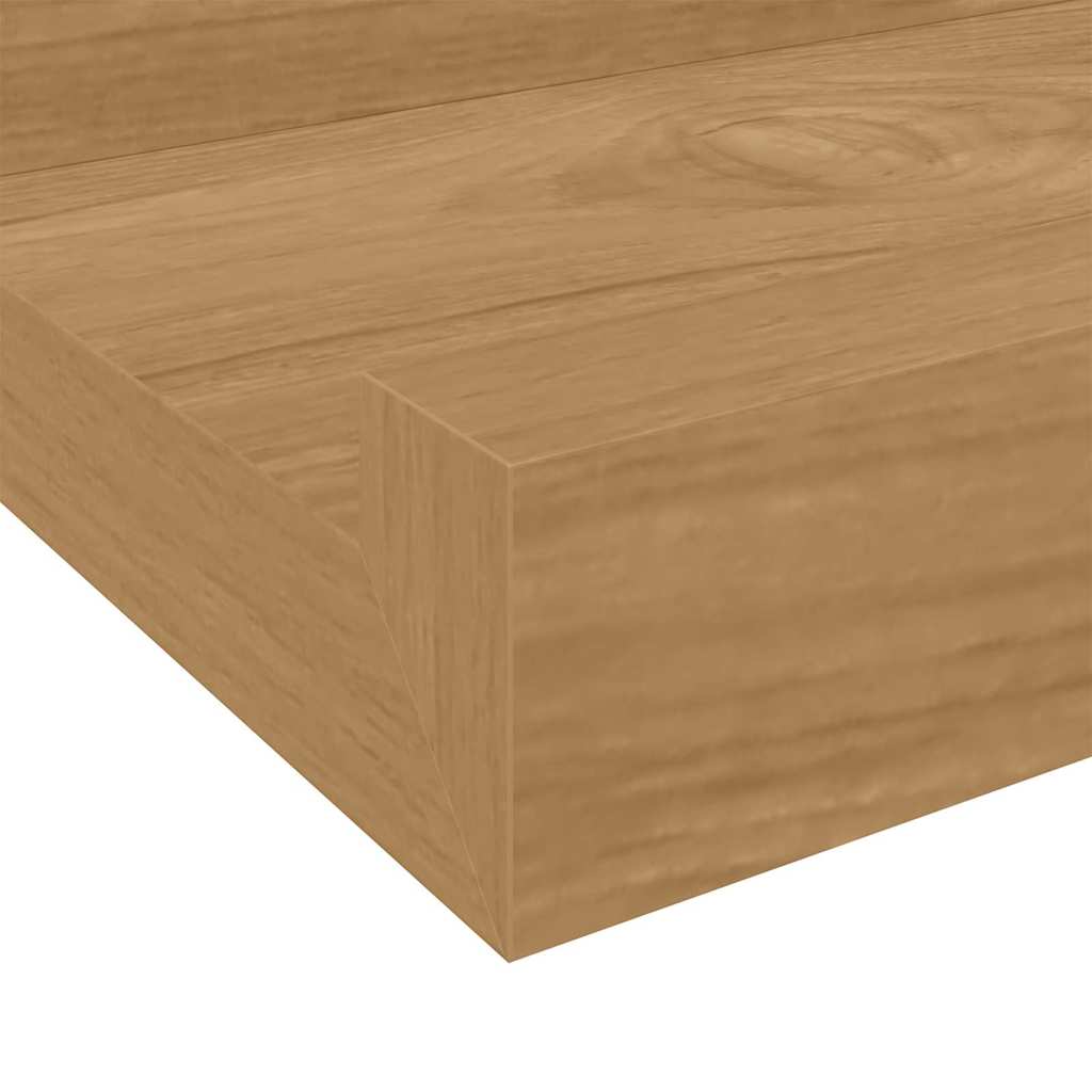 Wall Shelf 2 pcs Brown 80 x 9 x 3 cm Engineered Wood