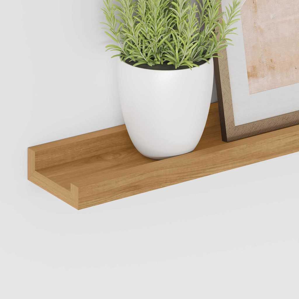 Wall Shelf 2 pcs Brown 80 x 9 x 3 cm Engineered Wood