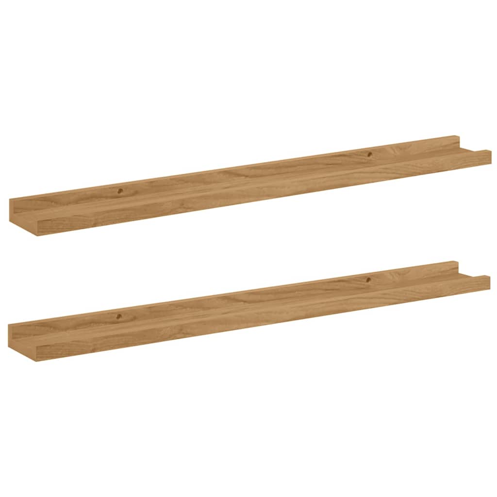Wall Shelf 2 pcs Brown 80 x 9 x 3 cm Engineered Wood