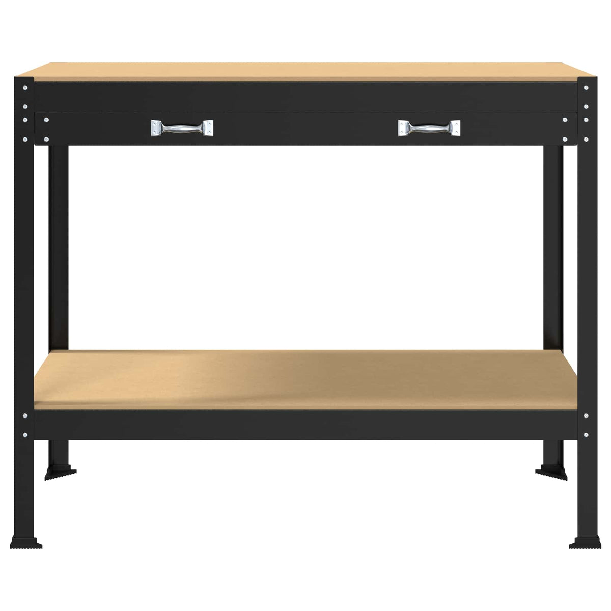 Workbench Black 114 x 54 x 91 cm Engineered Wood and Metal