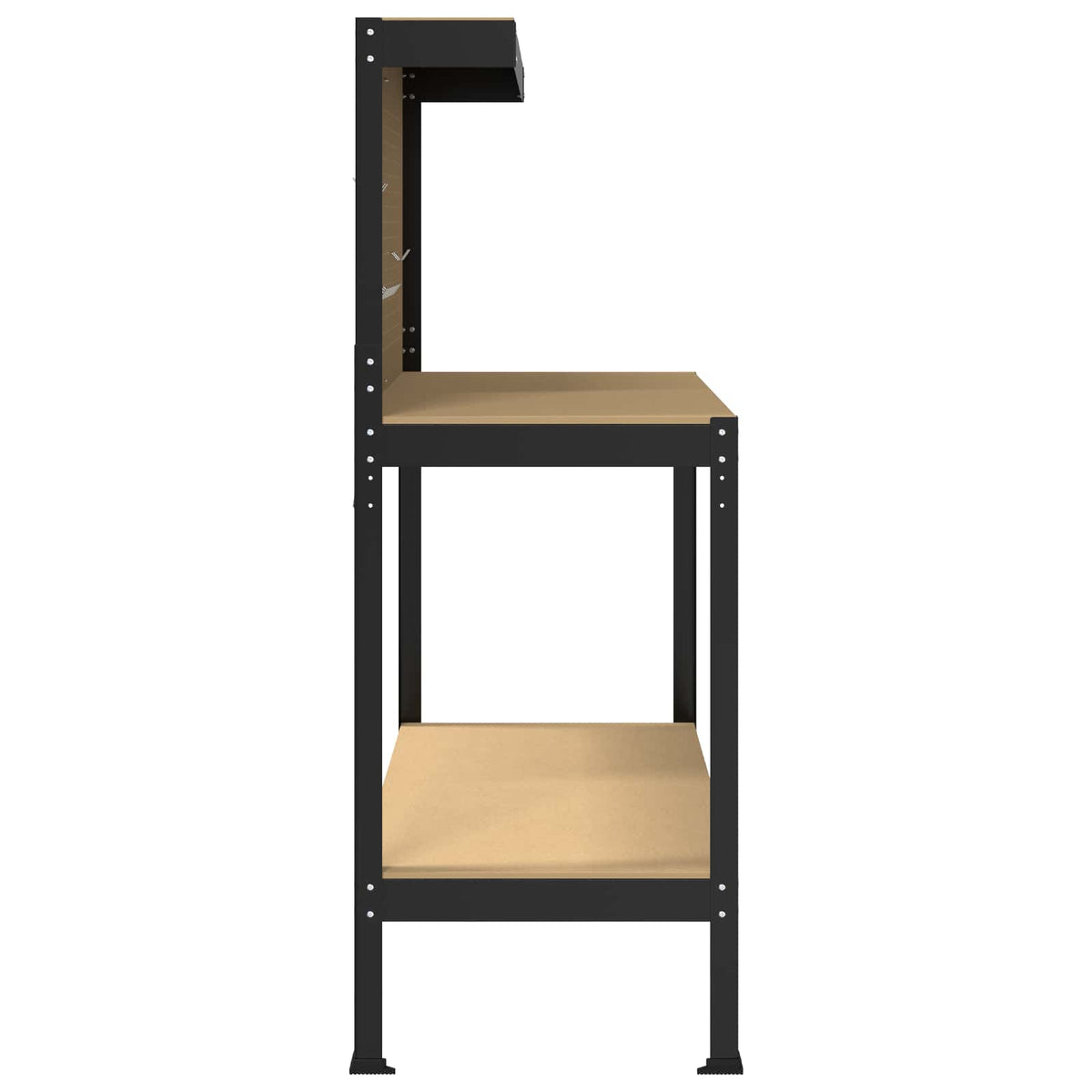 Workbench Black 114 x 54 x 145 cm Engineered Wood and Metal