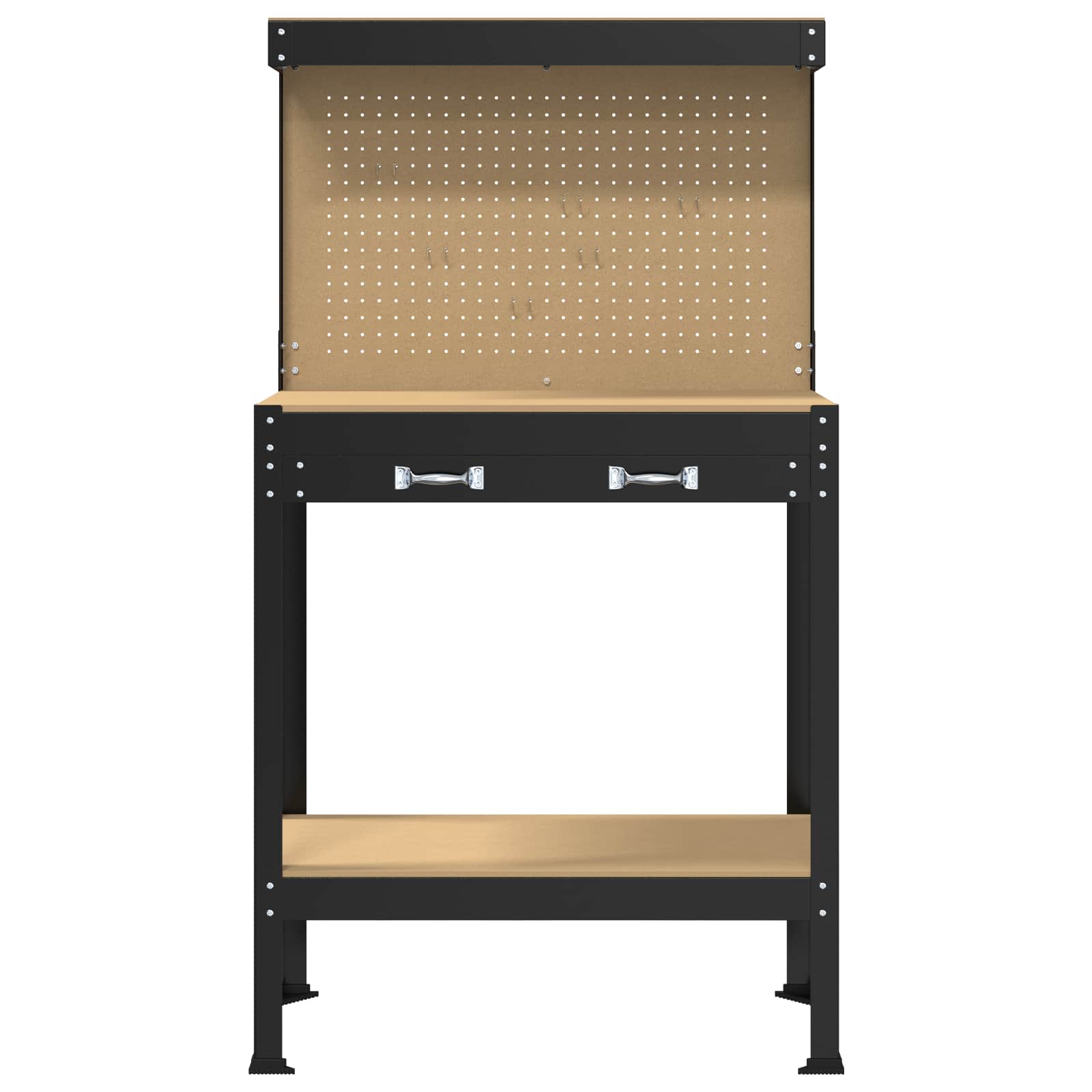 Workbench Black 81 x 41 x 145 cm Engineered Wood and Metal