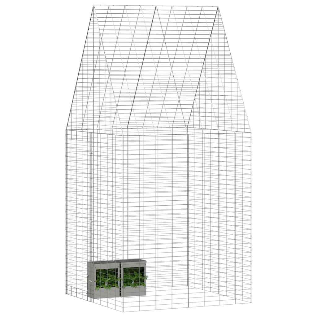 Rabbit Cage Silver 100 x 100 x 210 cm Galvanised Steel