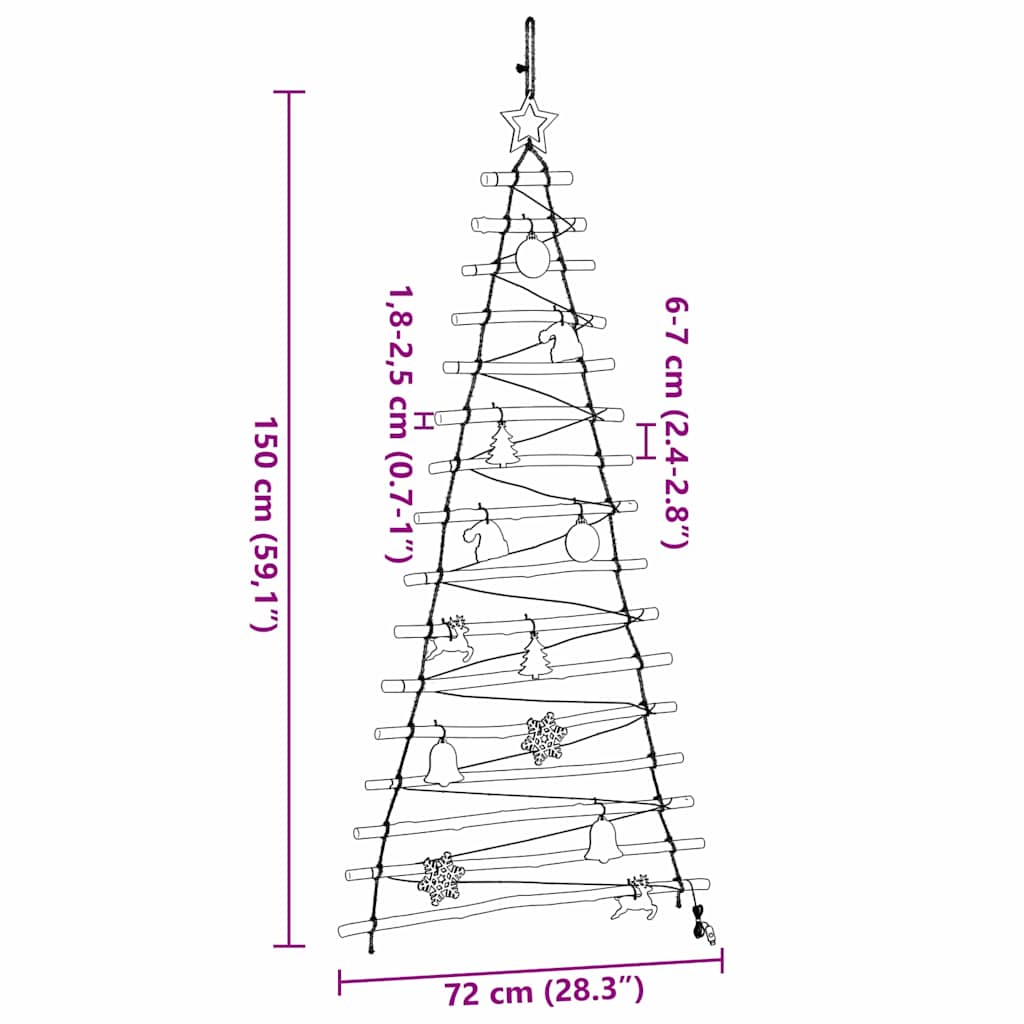 Christmas Tree Natural 150 cm Solid Ash Wood