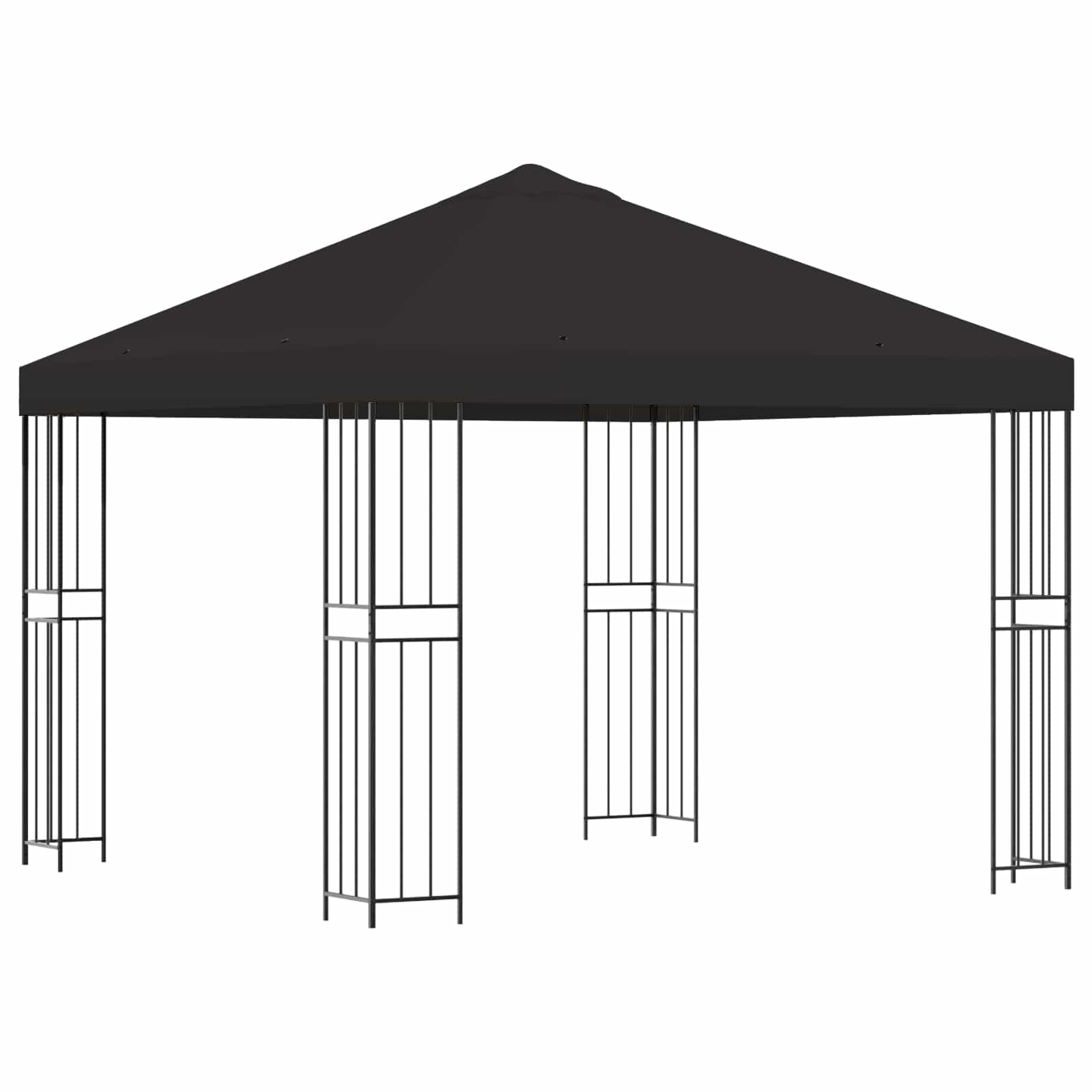 Gazebo 3 x 3 m Anthracite Polyester and Steel 190 gsm