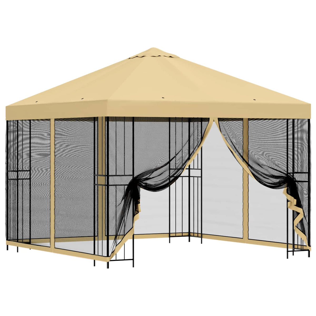 Garden Gazebo with Sidewalls 3 x 3 m Cream Polyester and Steel