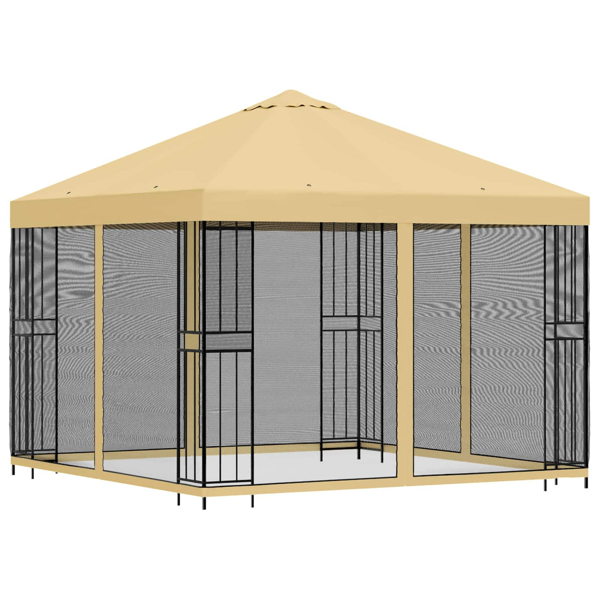 Garden Gazebo with Sidewalls 3 x 3 m Cream Polyester and Steel