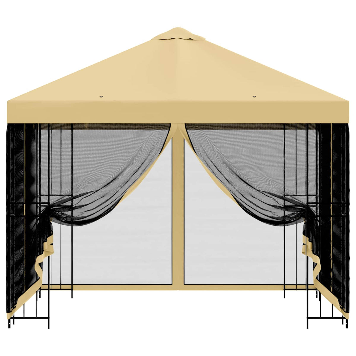 Garden Gazebo with Sidewalls 3 x 3 m Cream Polyester and Steel