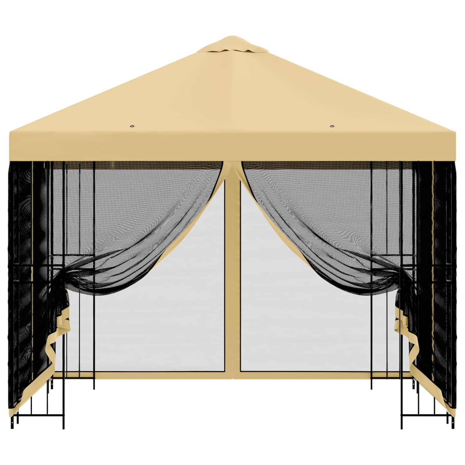 Garden Gazebo with Sidewalls 3 x 3 m Cream Polyester and Steel