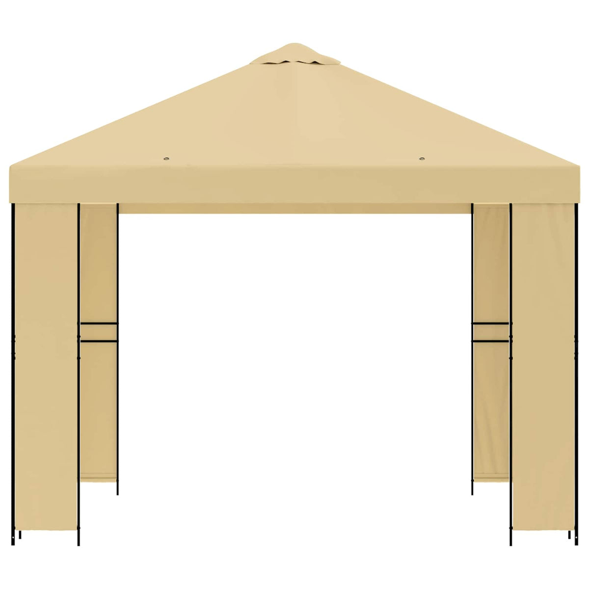Gazebo 3 x 3 m Cream Polyester and Steel 190 gsm