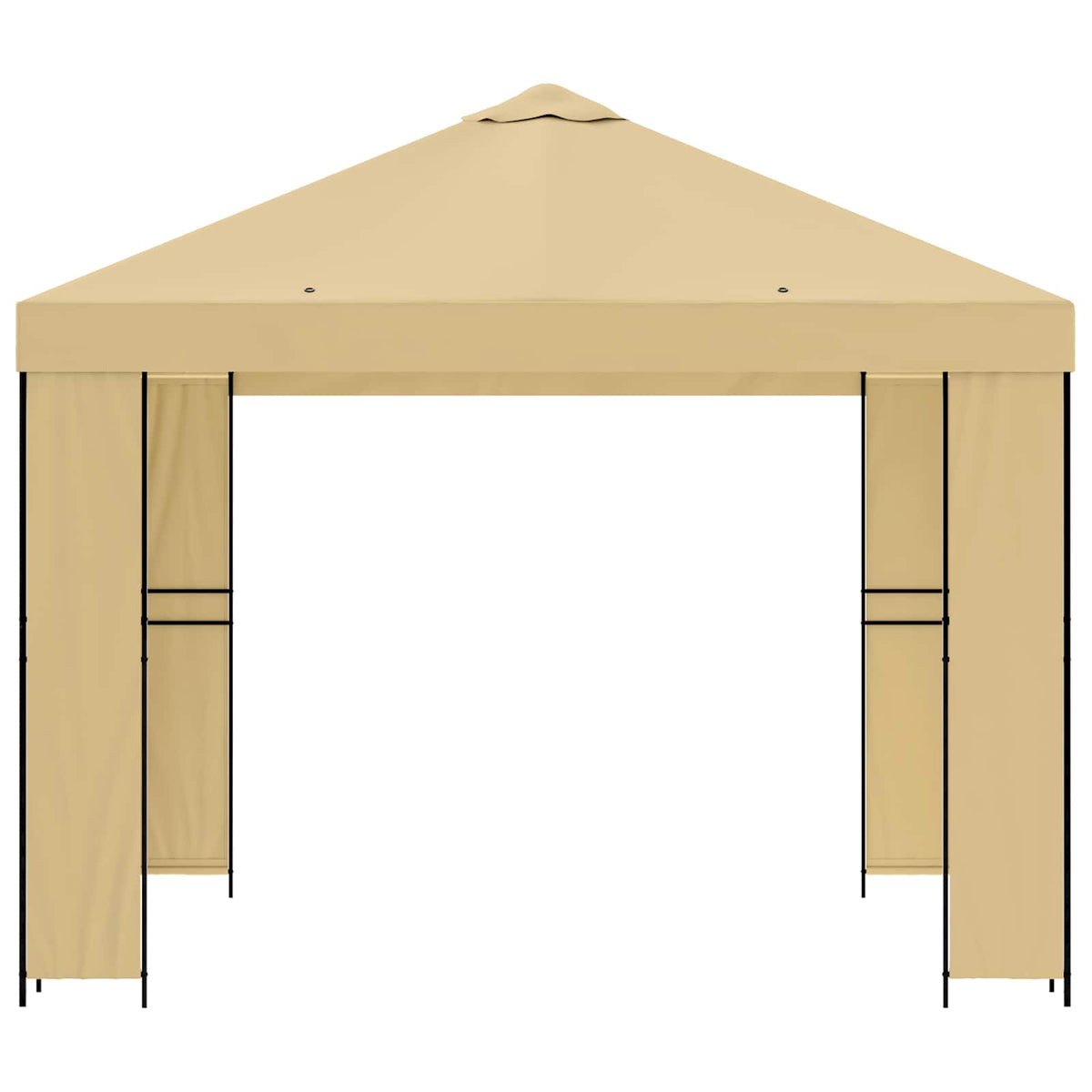 Gazebo 3 x 3 m Cream Polyester and Steel 190 gsm