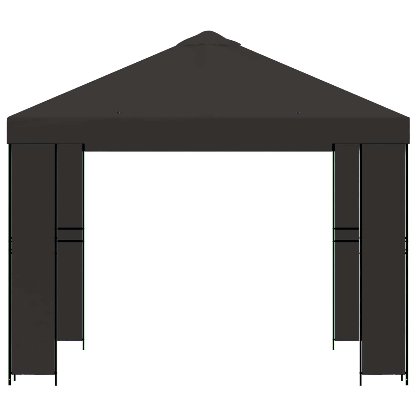 Gazebo 3 x 3 m Anthracite Polyester and Steel 190 gsm