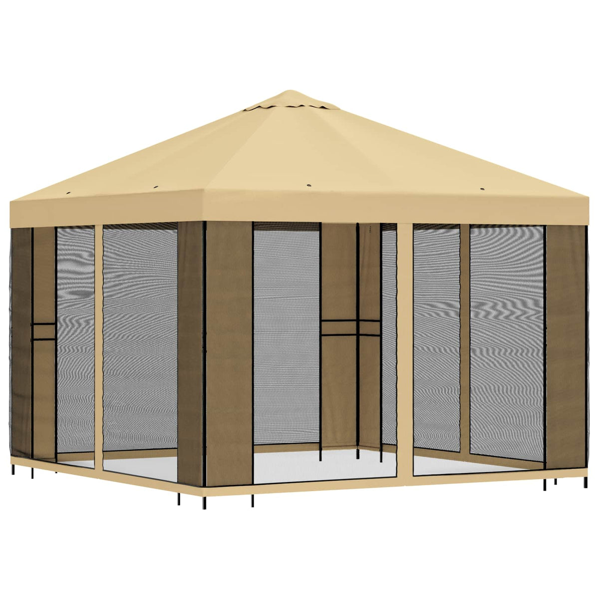Garden Gazebo with Sidewalls 3 x 3 m Cream Polyester and Steel