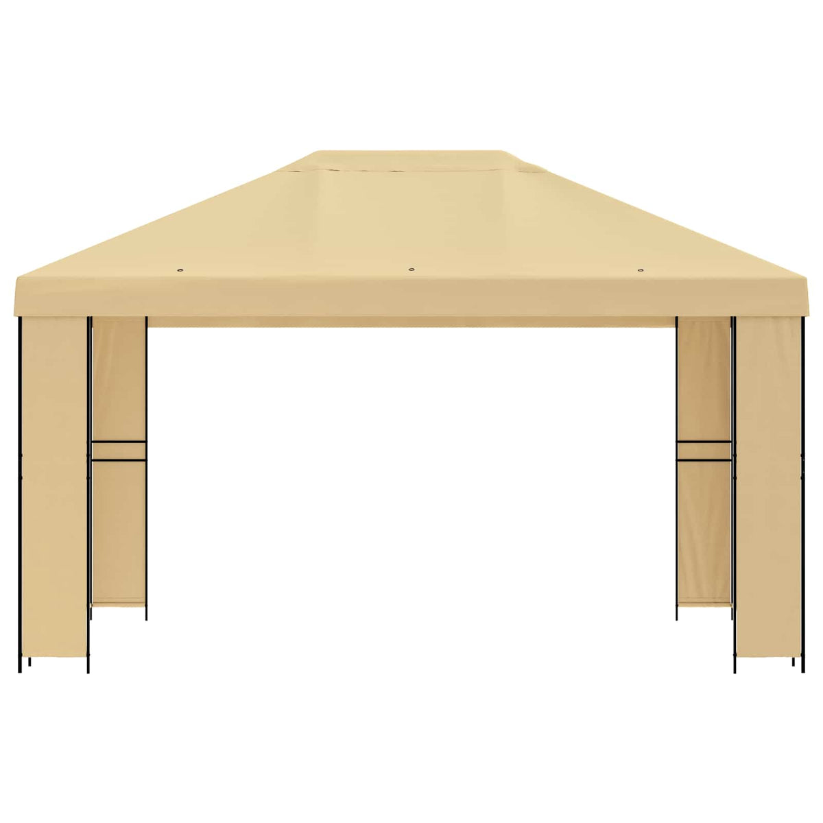 Gazebo 4 x 3 m Cream Polyester and Steel 190 gsm