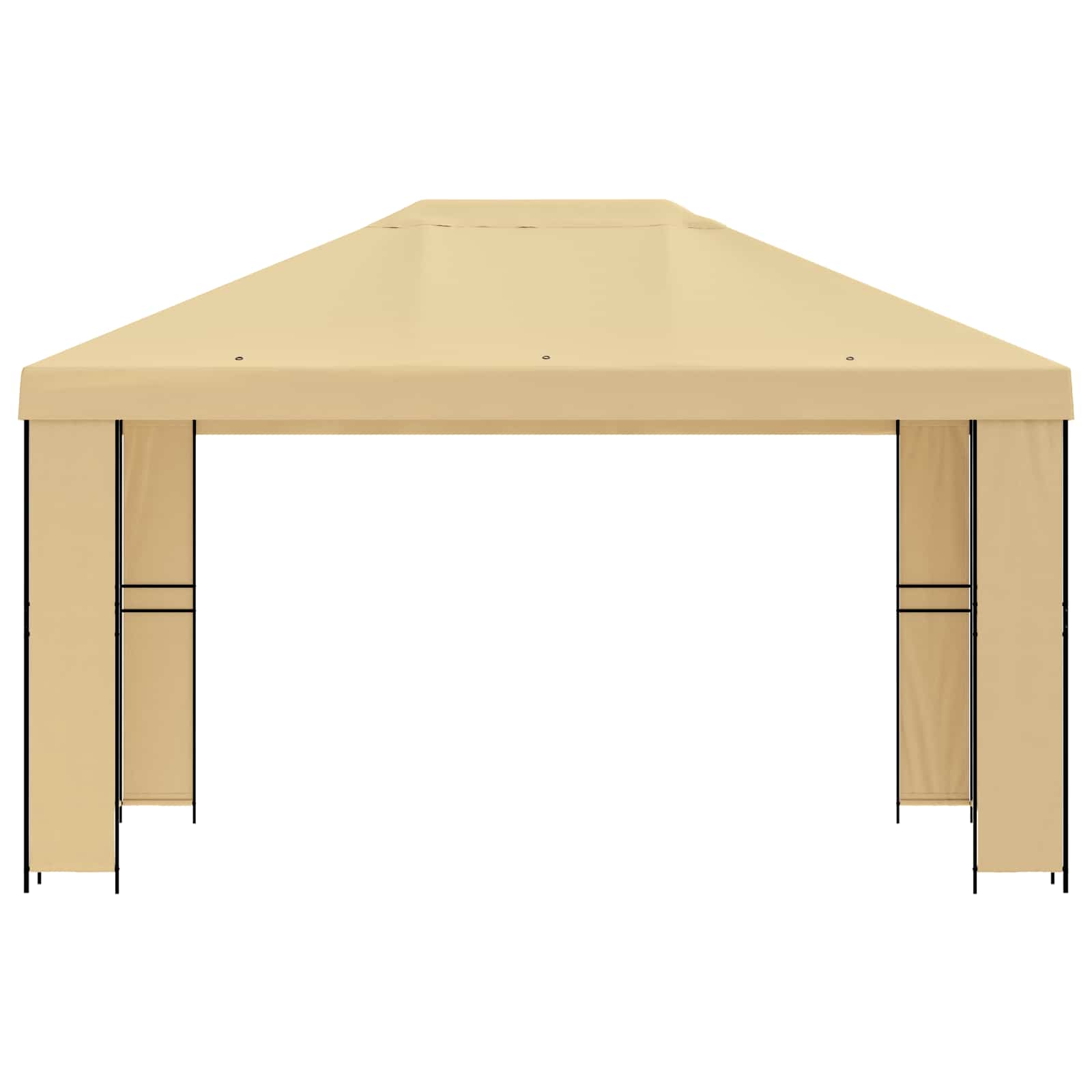 Gazebo 4 x 3 m Cream Polyester and Steel 190 gsm
