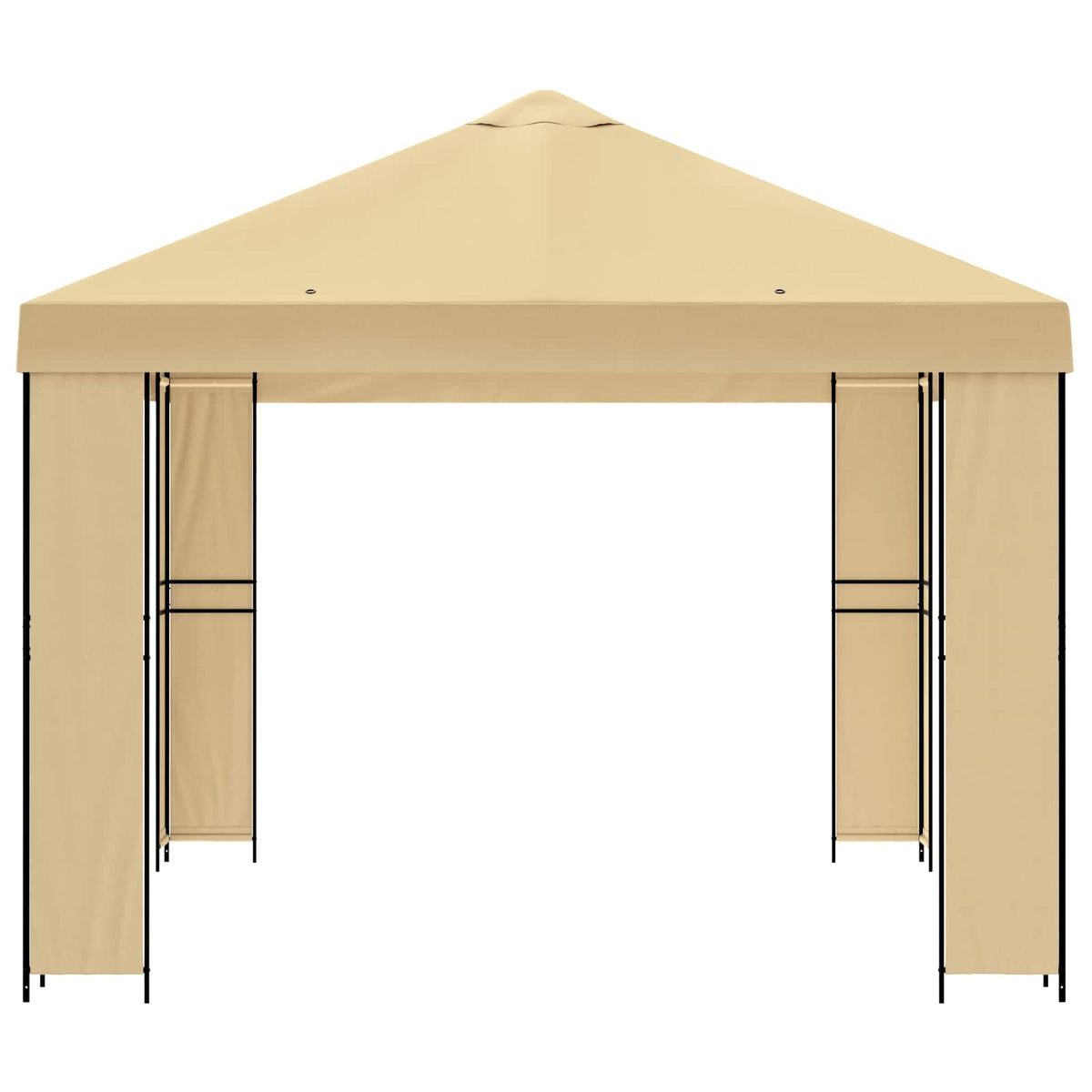 Gazebo 4 x 3 m Cream Polyester and Steel 190 gsm