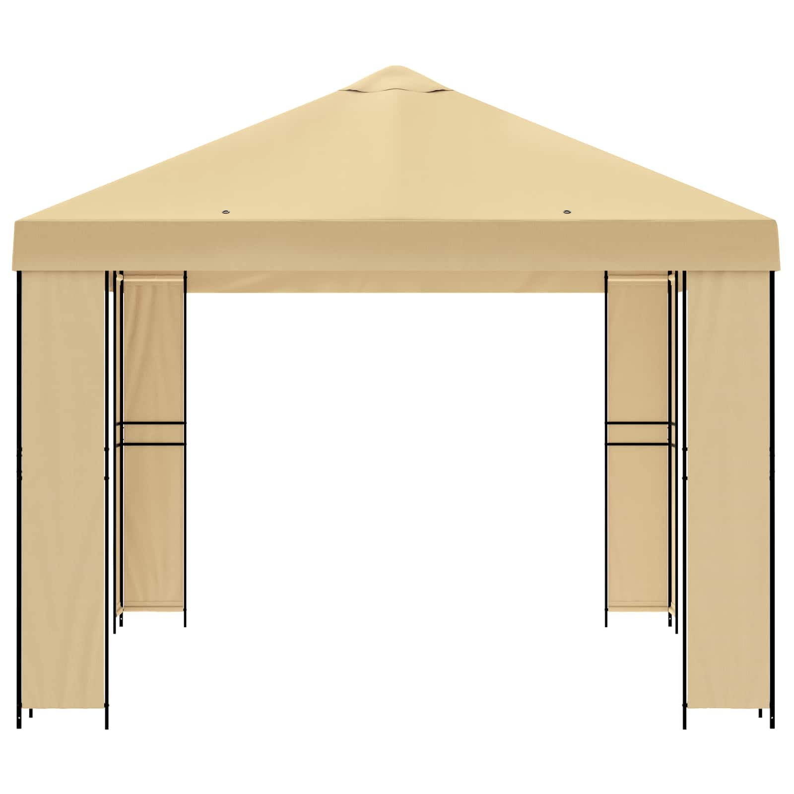 Gazebo 4 x 3 m Cream Polyester and Steel 190 gsm