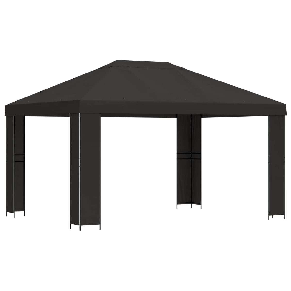Gazebo 4 x 3 m Anthracite Polyester and Steel 190 gsm