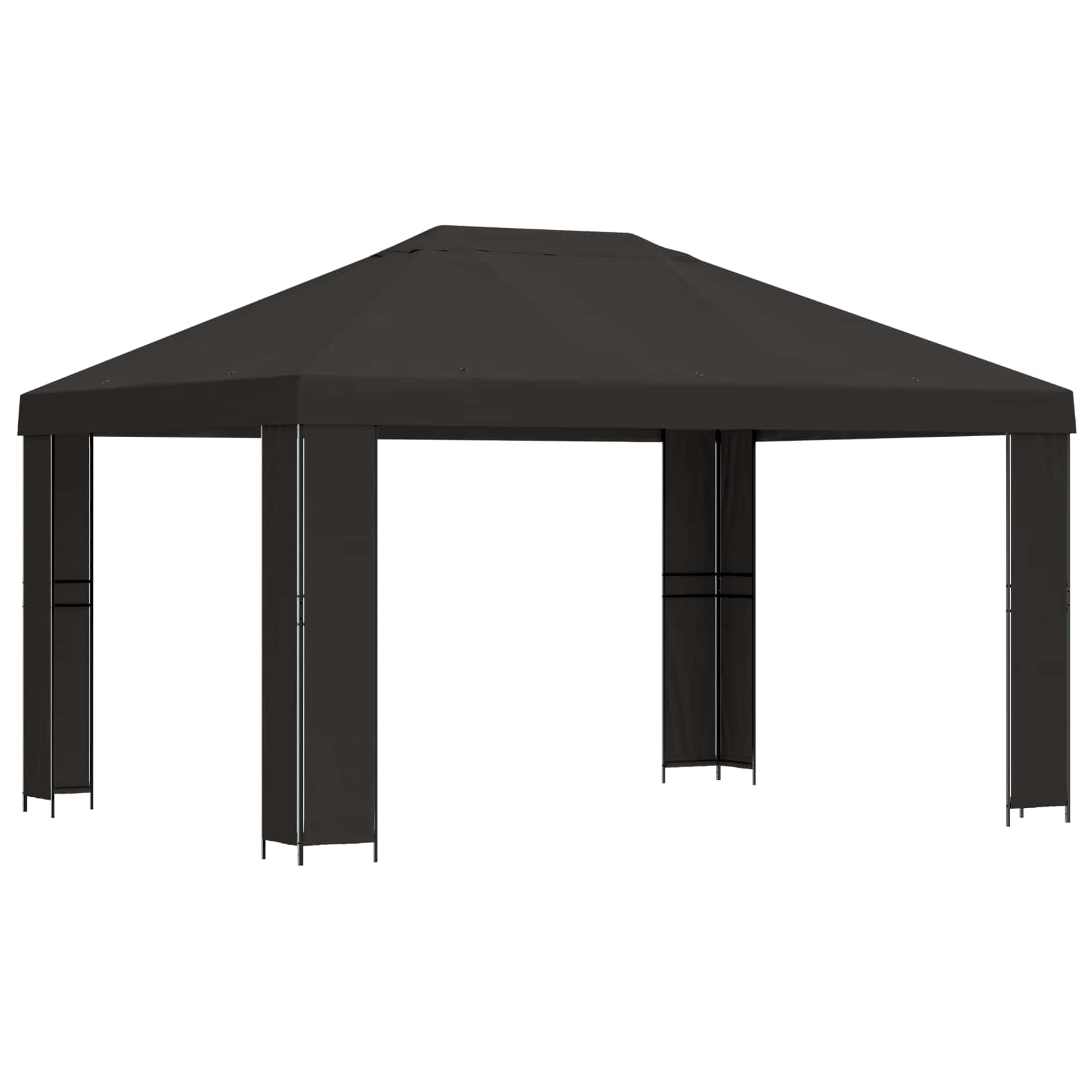 Gazebo 4 x 3 m Anthracite Polyester and Steel 190 gsm