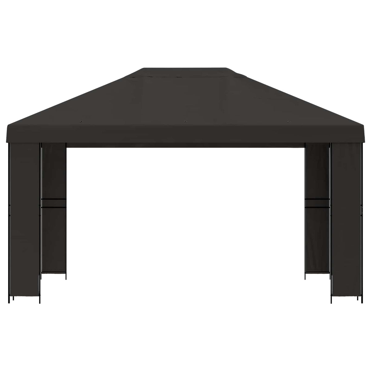 Gazebo 4 x 3 m Anthracite Polyester and Steel 190 gsm